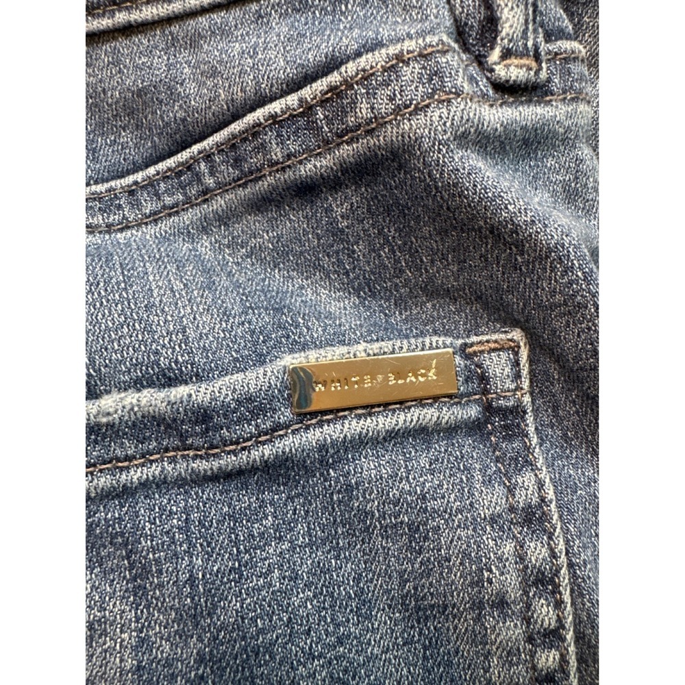 White House Black Market Jeans Womens 4 Blue Floral Embroidered Skinny - Picture 12 of 12